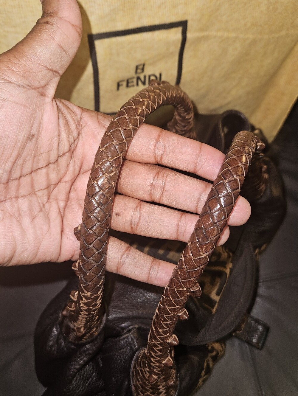 FENDI Nappa Nuvolata Vitello Tortuga Spy Bag - Picture 16 of 16